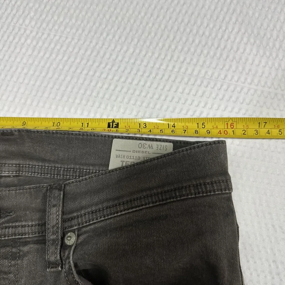 Diesel Tepphar Slim Carrot Jeans Mens Size 30 Gray Stretch Denim Pants